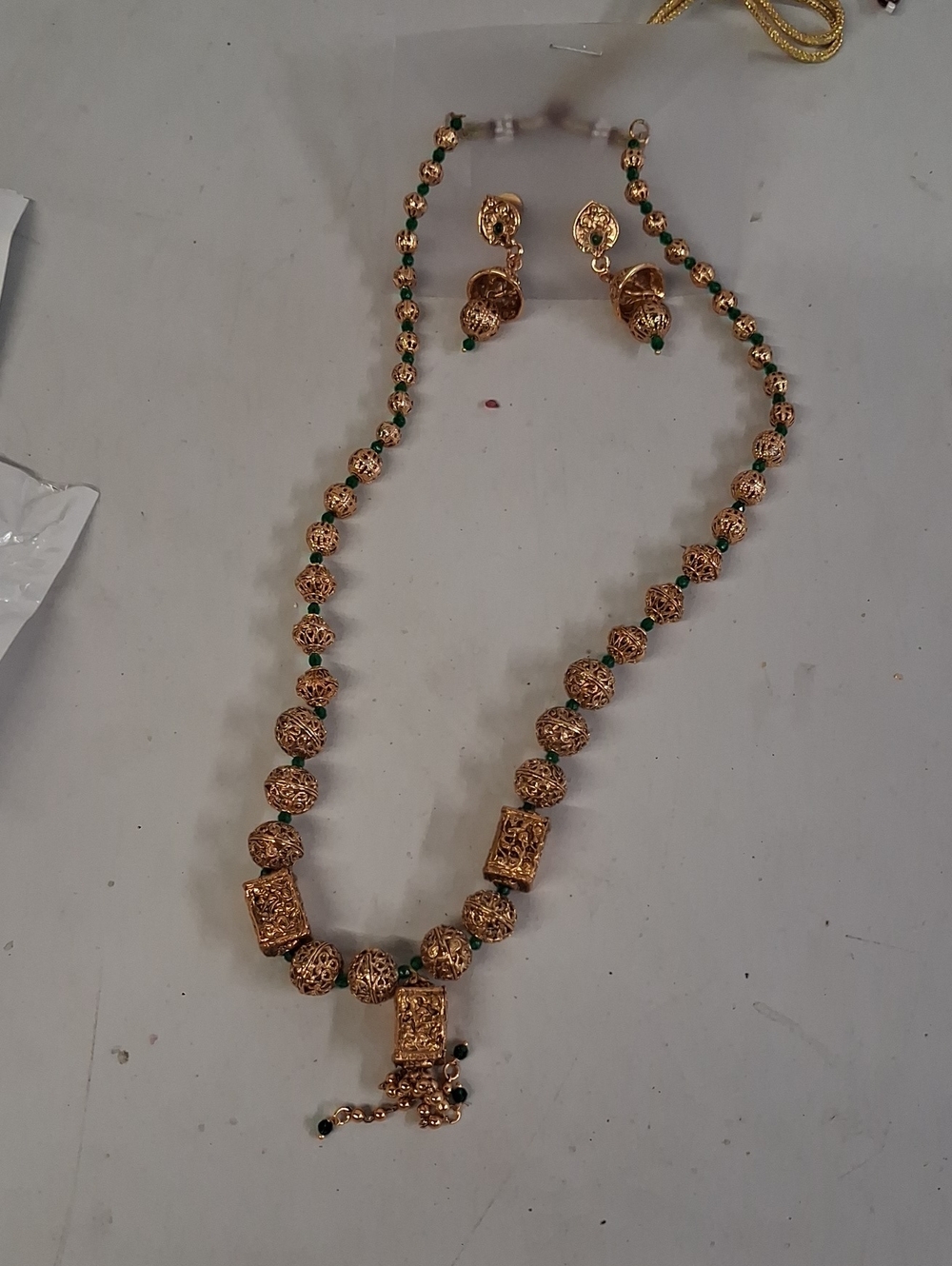 NWT Traditional Indian Nakshi Ball Necklace And Matching Earrings